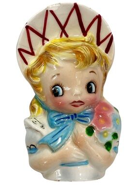 Vintage 1950s Lefton Miss Dainty Candy Dish Topper Only - AS IS - Made in Japan